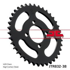 JTR832.38 REAR REPLACEMENT SPROCKET 38 TEETH 420 PITCH NATURAL C49 HIGH CARBON STEEL
