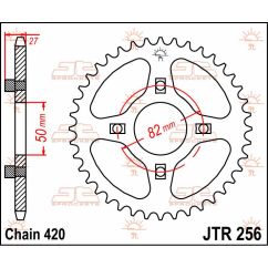 JTR256.40 REAR REPLACEMENT SPROCKET 40 TEETH 420 PITCH NATURAL C49 HIGH CARBON STEEL