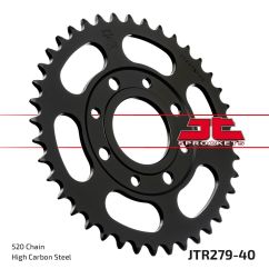 JTR279.40 REAR REPLACEMENT SPROCKET 40 TEETH 520 PITCH NATURAL C49 HIGH CARBON STEEL