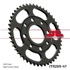 JTR269.47 REAR REPLACEMENT SPROCKET 47 TEETH 428 PITCH NATURAL C49 HIGH CARBON STEEL