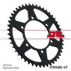 JTR486.47 REAR REPLACEMENT SPROCKET 47 TEETH 520 PITCH NATURAL C49 HIGH CARBON STEEL