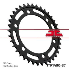 JTR1490.37 REAR REPLACEMENT SPROCKET 37 TEETH 520 PITCH NATURAL C49 HIGH CARBON STEEL