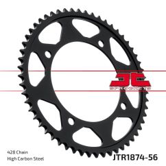 JTR1874.56 REAR REPLACEMENT SPROCKET 56 TEETH 428 PITCH NATURAL C49 HIGH CARBON STEEL