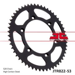 JTR822.53 REAR REPLACEMENT SPROCKET 53 TEETH 520 PITCH NATURAL C49 HIGH CARBON STEEL