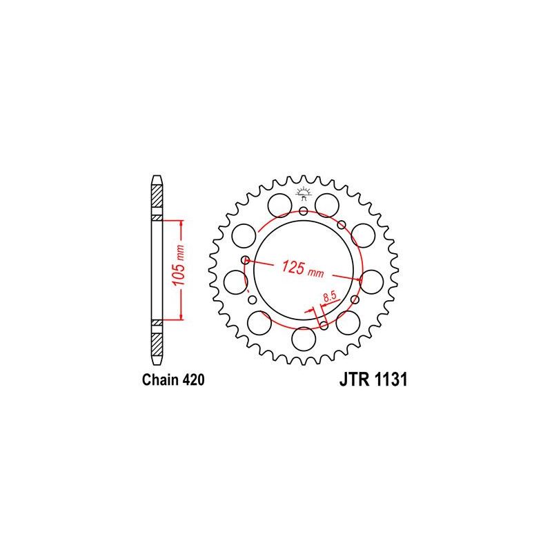 JTR1131.60 REAR REPLACEMENT SPROCKET 60 TEETH 420 PITCH BLACK C49 HIGH CARBON STEEL