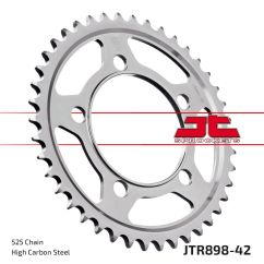 JTR898.42 REAR REPLACEMENT SPROCKET 42 TEETH 525 PITCH NATURAL C49 HIGH CARBON STEEL