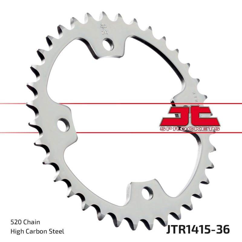 JTR1415.36 REAR REPLACEMENT SPROCKET 36 TEETH 520 PITCH NATURAL C49 HIGH CARBON STEEL