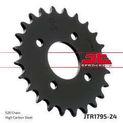 JTR1795.24 REAR REPLACEMENT SPROCKET 24 TEETH 520 PITCH BLACK C49 HIGH CARBON STEEL