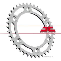 JTR301.39 REAR REPLACEMENT SPROCKET 39 TEETH 520 PITCH BLACK C49 HIGH CARBON STEEL