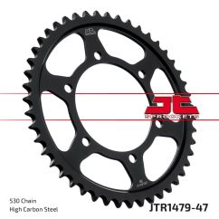 JTR1479.47ZBK REAR REPLACEMENT SPROCKET 47 TEETH 50 PITCH NATURAL C49 HIGH CARBON STEEL