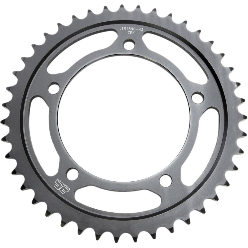 JTR1800.43ZBK REAR REPLACEMENT SPROCKET 43 TEETH 50 PITCH NATURAL C49 HIGH CARBON STEEL