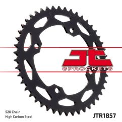 JTR1857.38ZBK REAR REPLACEMENT SPROCKET 38 TEETH 520 PITCH BLACK C49 HIGH CARBON STEEL