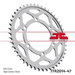 JTR2014.47ZBK REAR REPLACEMENT SPROCKET 47 TEETH 525 PITCH NATURAL C49 HIGH CARBON STEEL