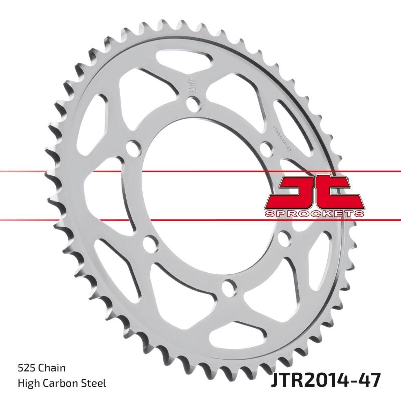 JTR2014.47ZBK REAR REPLACEMENT SPROCKET 47 TEETH 525 PITCH NATURAL C49 HIGH CARBON STEEL