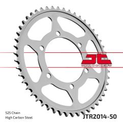 JTR2014.50ZBK REAR REPLACEMENT SPROCKET 50 TEETH 525 PITCH NATURAL C49 HIGH CARBON STEEL