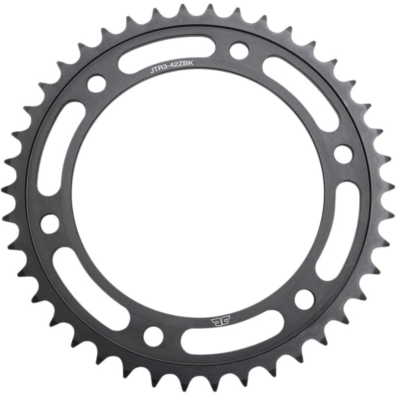 JTR3.42ZBK REAR REPLACEMENT SPROCKET 42 TEETH 525 PITCH BLACK C49 HIGH CARBON STEEL