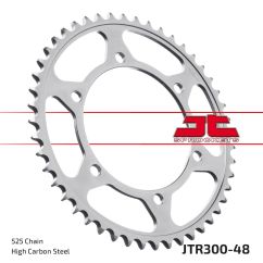 JTR300.48ZBK REAR REPLACEMENT SPROCKET 48 TEETH 525 PITCH NATURAL C49 HIGH CARBON STEEL
