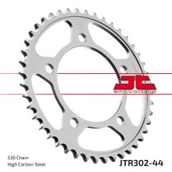JTR302.44ZBK REAR REPLACEMENT SPROCKET 44 TEETH 50 PITCH NATURAL C49 HIGH CARBON STEEL