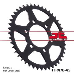 JTR478.45ZBK REAR LIGHTWEIGHT SPROCKET 45 TEETH 520 PITCH NATURAL 7075-T6 ALUMINIUM ALLOY