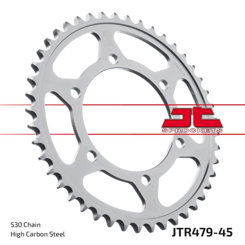 JTR479.45ZBK REAR REPLACEMENT SPROCKET 45 TEETH 50 PITCH NATURAL C49 HIGH CARBON STEEL