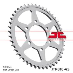 JTR816.45ZBK REAR REPLACEMENT SPROCKET 45 TEETH 50 PITCH NATURAL C49 HIGH CARBON STEEL