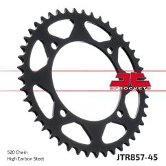 JTR857.45ZBK REAR REPLACEMENT SPROCKET 45 TEETH 520 PITCH BLACK C49 HIGH CARBON STEEL