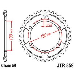JTR859.38ZBK REAR REPLACEMENT SPROCKET 38 TEETH 50 PITCH NATURAL C49 HIGH CARBON STEEL