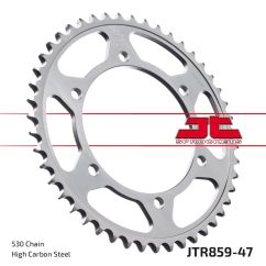 JTR859.47ZBK REAR REPLACEMENT SPROCKET 47 TEETH 50 PITCH NATURAL C49 HIGH CARBON STEEL