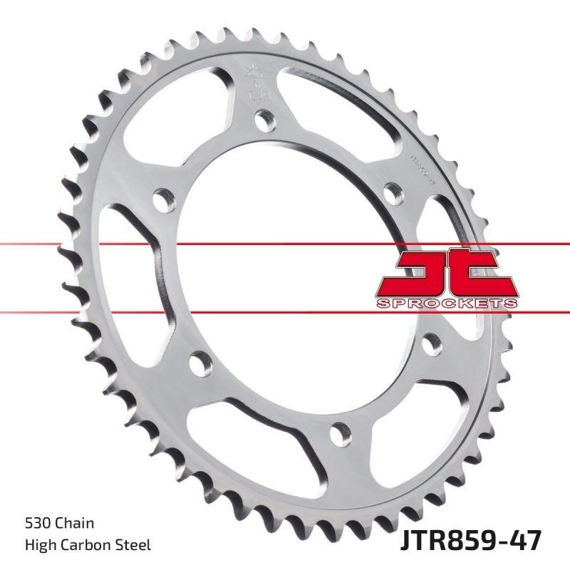 JTR859.47ZBK REAR REPLACEMENT SPROCKET 47 TEETH 50 PITCH NATURAL C49 HIGH CARBON STEEL