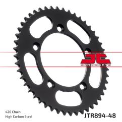 JTR894.48ZBK REAR REPLACEMENT SPROCKET 48 TEETH 420 PITCH BLACK C49 HIGH CARBON STEEL