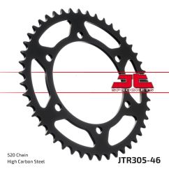 JTR305.46ZBK REAR REPLACEMENT SPROCKET 46 TEETH 520 PITCH BLACK STEEL