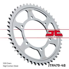 JTR479.48ZBK REAR REPLACEMENT SPROCKET 48 TEETH 530 PITCH BLACK C49 HIGH CARBON STEEL