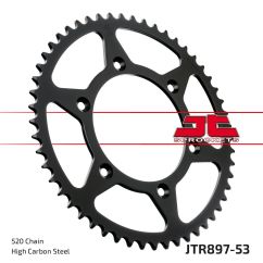 JTR897.53 REAR REPLACEMENT SPROCKET 53 TEETH 520 PITCH BLACK C49 HIGH CARBON STEEL
