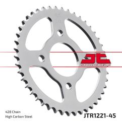 JTR1221.45 REAR REPLACEMENT SPROCKET 45 TEETH 428 PITCH NATURAL C49 HIGH CARBON STEEL