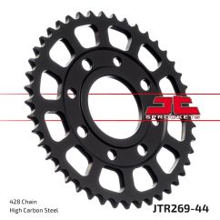 JTR269.44 REAR REPLACEMENT SPROCKET 44 TEETH 428 PITCH BLACK C49 HIGH CARBON STEEL