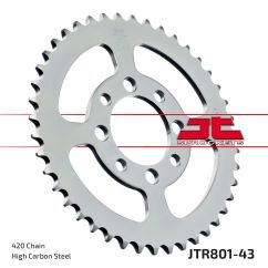 JTR80143 REAR REPLACEMENT SPROCKET 43 TEETH 420 PITCH NATURAL C49 HIGH CARBON STEEL