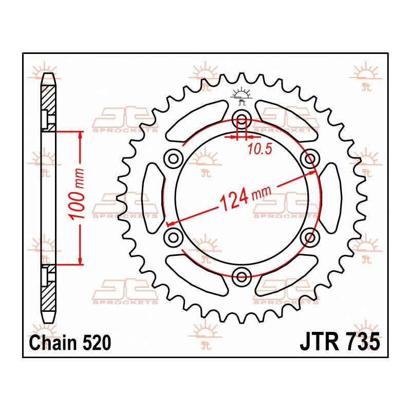 SPROCKET REAR 36T 520 - 12102480