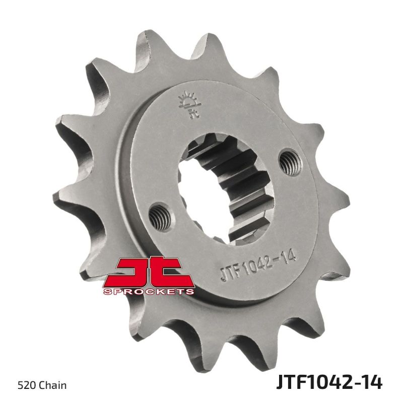 JTF1042.14 FRONT REPLACEMENT SPROCKET 14 TEETH 520 PITCH NATURAL STEEL