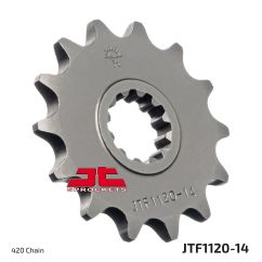 JTF1120.14 FRONT REPLACEMENT SPROCKET 14 TEETH 420 PITCH NATURAL STEEL