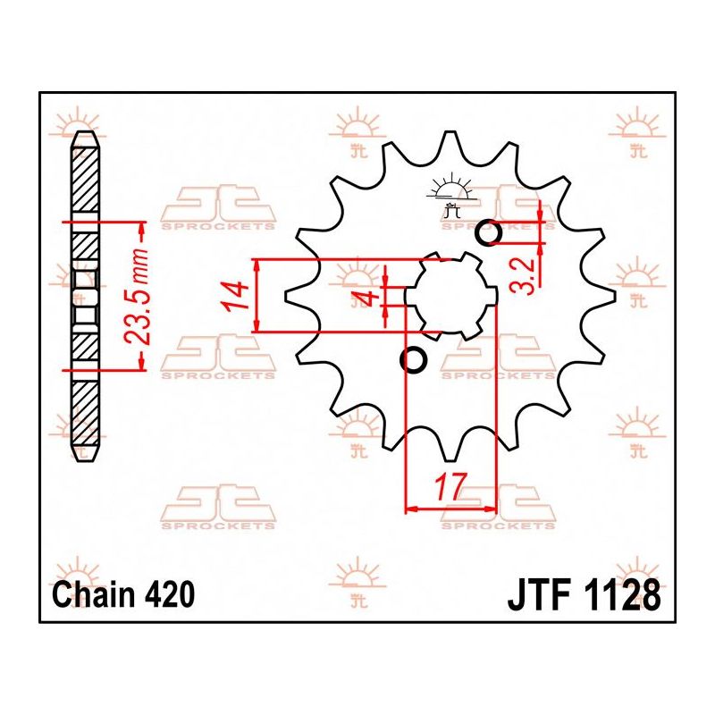 JTF1128.11 FRONT REPLACEMENT SPROCKET 11 TEETH 420 PITCH NATURAL STEEL