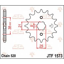 JTF1573.13 FRONT REPLACEMENT SPROCKET 13 TEETH 520 PITCH NATURAL STEEL