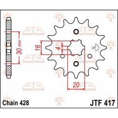 JTF417.14 FRONT REPLACEMENT SPROCKET 14 TEETH 428 PITCH NATURAL STEEL