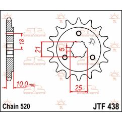 JTF438.15 FRONT REPLACEMENT SPROCKET 15 TEETH 520 PITCH NATURAL STEEL