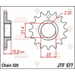 JTF577.14 FRONT REPLACEMENT SPROCKET 14 TEETH 520 PITCH NATURAL STEEL