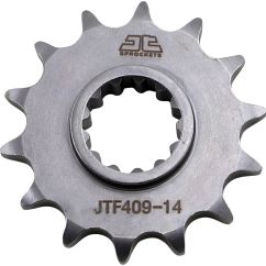JTF409.14 FRONT REPLACEMENT SPROCKET 14 TEETH 428 PITCH NATURAL CHROMOLY STEEL ALLOY