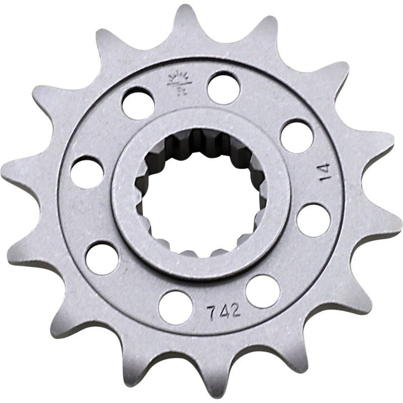 JTF742.14 FRONT REPLACEMENT SPROCKET 14 TEETH 520 PITCH NATURAL CHROMOLY STEEL