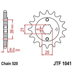 JTF104114 FRONT REPLACEMENT SPROCKET 14 TEETH 520 PITCH NATURAL CHROMOLY STEEL ALLOY