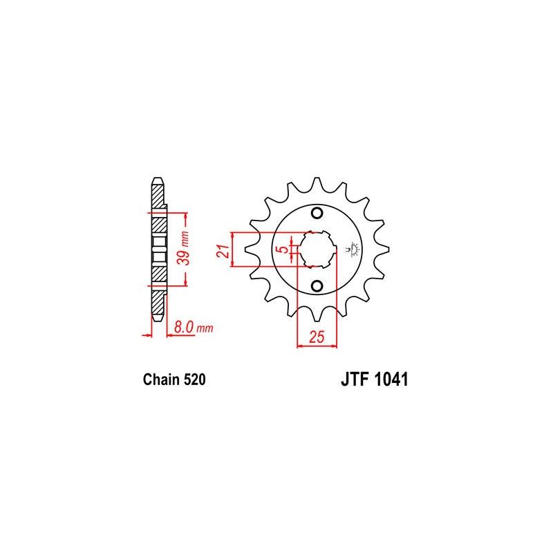 JTF104114 FRONT REPLACEMENT SPROCKET 14 TEETH 520 PITCH NATURAL CHROMOLY STEEL ALLOY