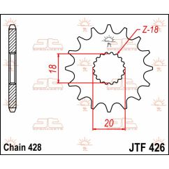 JTF426.15 FRONT REPLACEMENT SPROCKET 15 TEETH 428 PITCH NATURAL CHROMOLY STEEL ALLOY