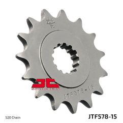 JTF578.15 FRONT REPLACEMENT SPROCKET 15 TEETH 520 PITCH NATURAL CHROMOLY STEEL ALLOY